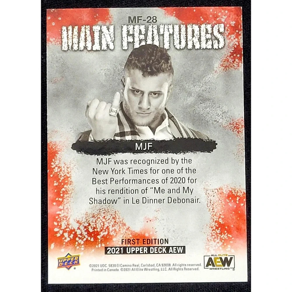 2021 UPPER‎ DECK AEW MJF MAIN FEATURES SILVER SP INSERT